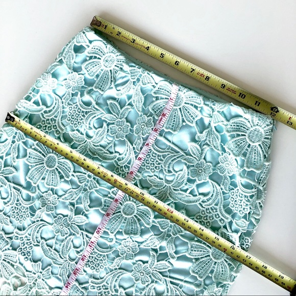 Beautiful Seafoam Green Lace Midi Skirt - Picture 11 of 16